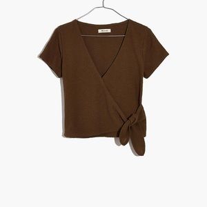Madewell Texture & Thread Wrap-Tie Top